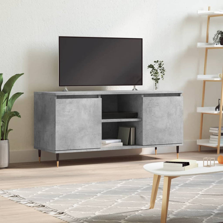 Comodă Tv, Alb Extralucios, 104X35X50 Cm, Lemn Compozit