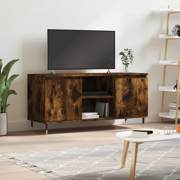 Comodă Tv, Alb Extralucios, 104X35X50 Cm, Lemn Compozit