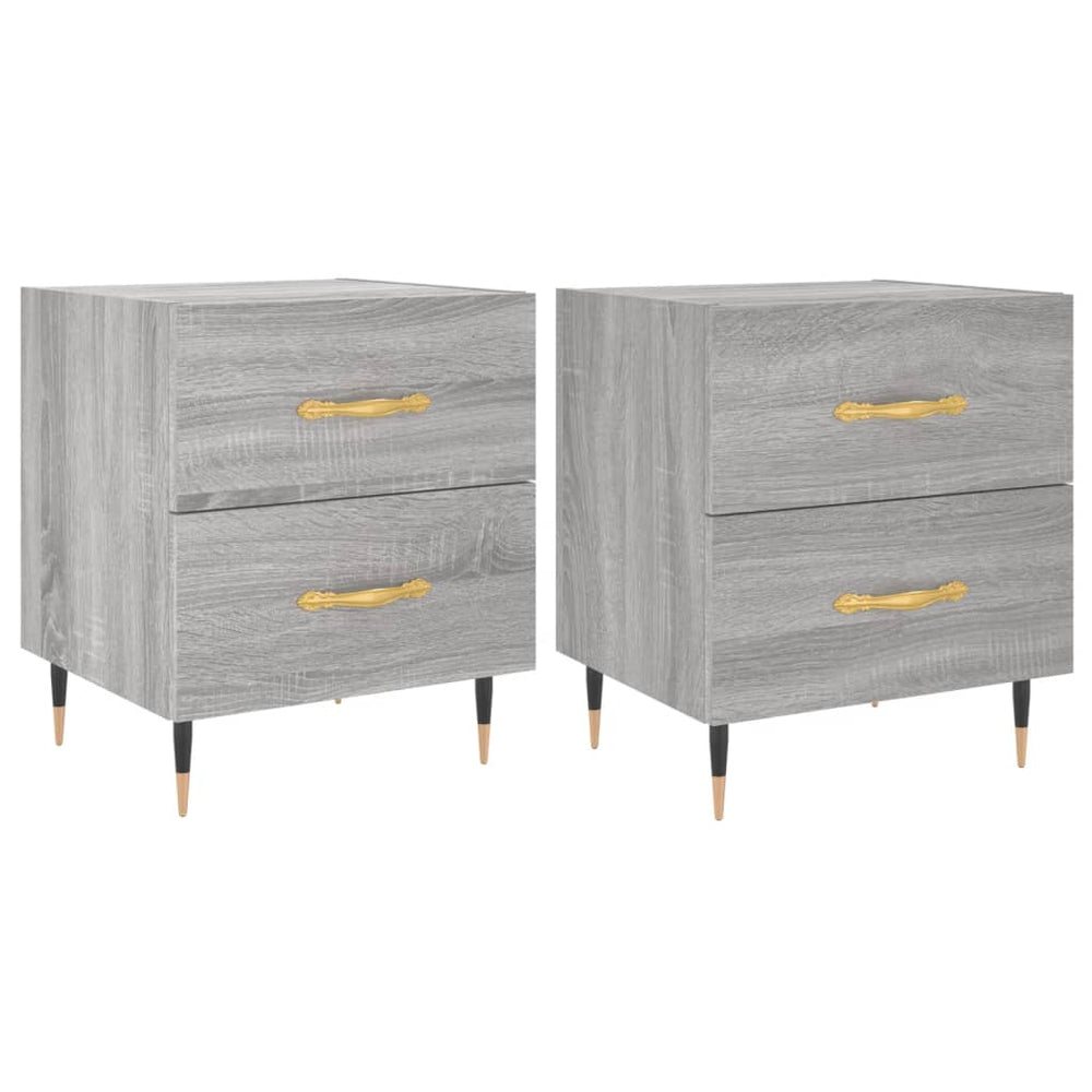 Noptiere, 2 Buc., Gri Sonoma, 40X35X47,5 Cm, Lemn Compozit