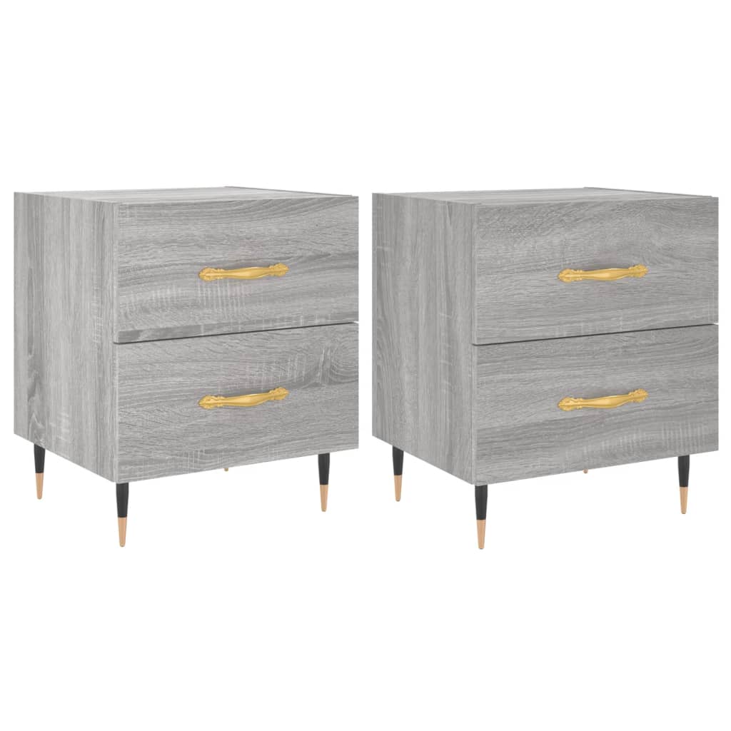 Noptiere, 2 Buc., Gri Sonoma, 40X35X47,5 Cm, Lemn Compozit