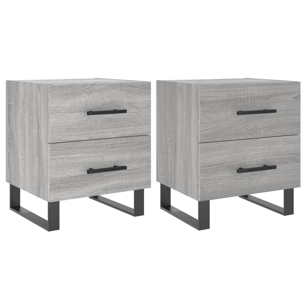 Noptiere, 2 Buc., Gri Sonoma, 40X35X47,5 Cm, Lemn Compozit
