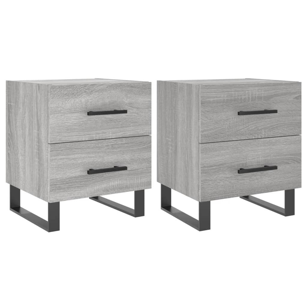 Noptiere, 2 Buc., Gri Sonoma, 40X35X47,5 Cm, Lemn Compozit