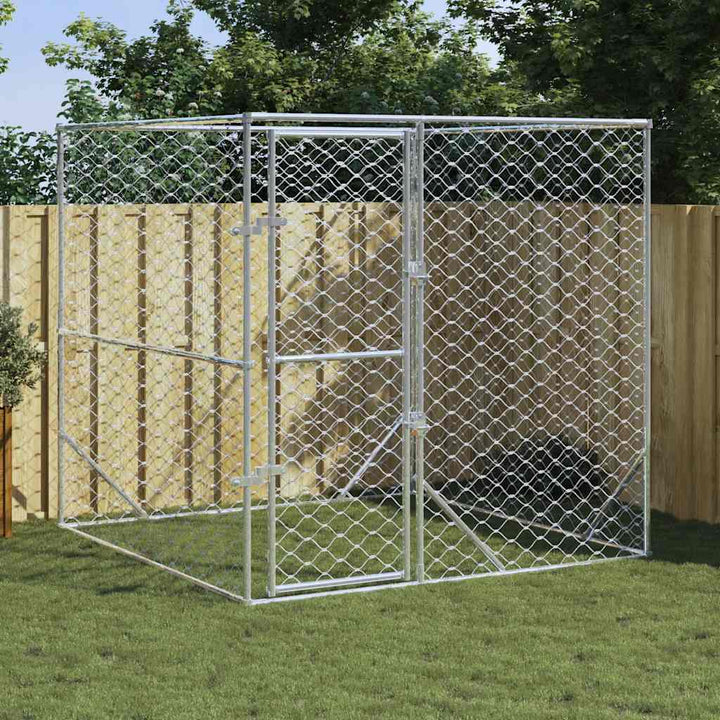 Padoc De Exterior Pentru Câini Argintiu 2X14X2M Oțel Galvanizat