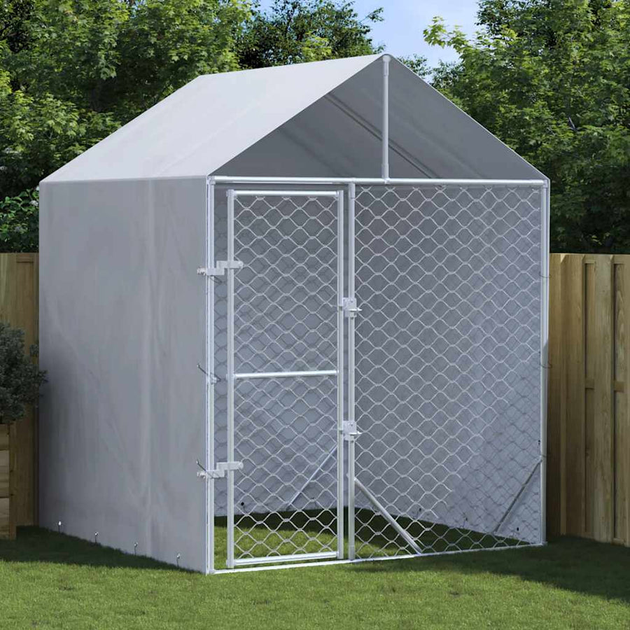 Padoc De Exterior Cu Acoperiș Argintiu 2X2X2,5M Oțel Galvanizat