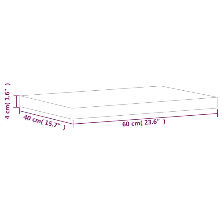 Fund De Tocat, 60X40X4 Cm, Lemn Masiv De Fag