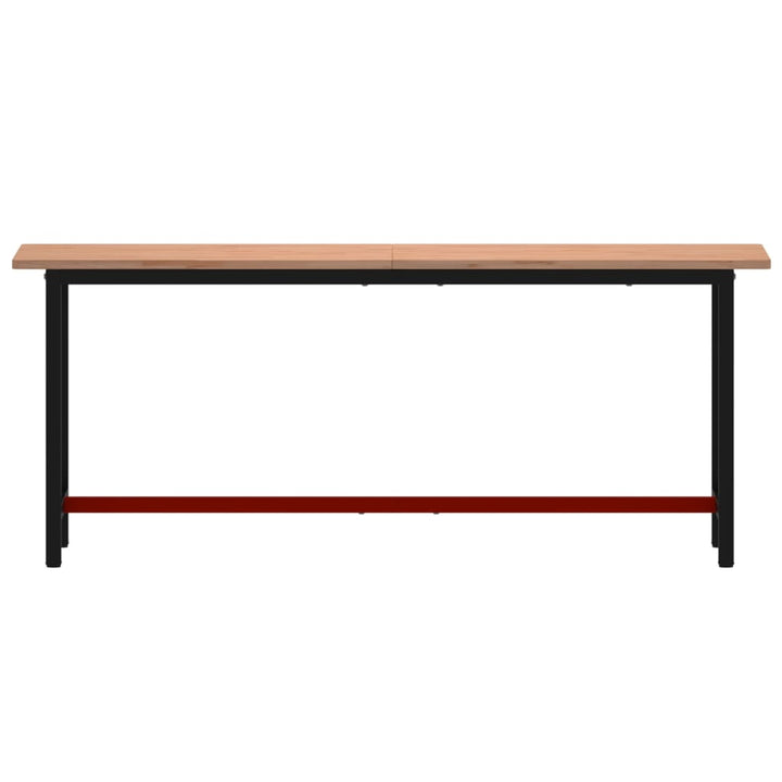 Banc De Lucru 200X55X81,5 Cm, Lemn Masiv De Fag Și Metal