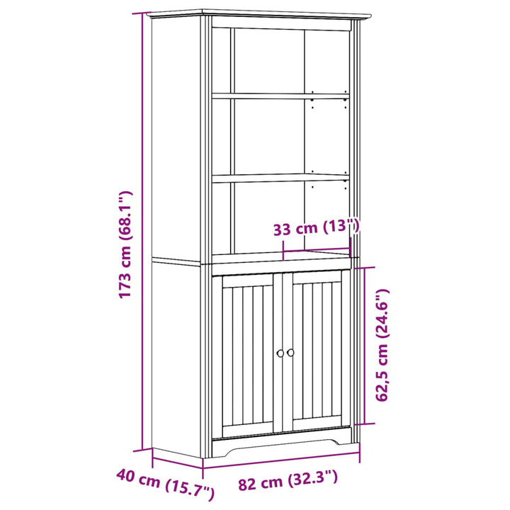 Bibliotecă &quot;Bodo&quot;, , 82X40X173 Cm, Lemn Masiv De Pin