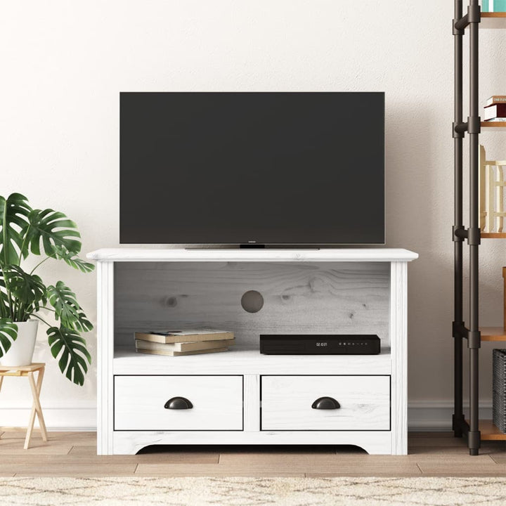 Comodă Tv Cu 2 Sertare „Bodo” 91,5X44,5X56 Cm Lemn De Pin