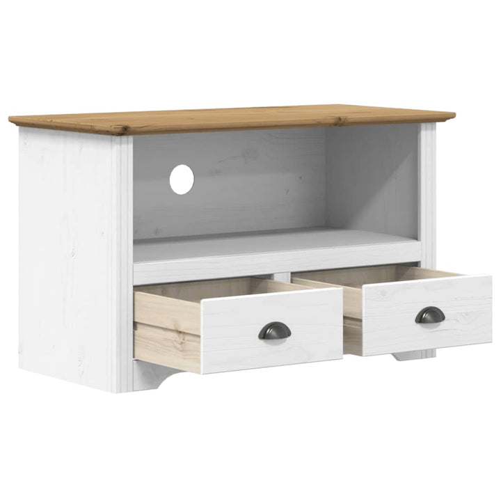 Comodă Tv Cu 2 Sertare „Bodo” 91,5X44,5X56 Cm Lemn De Pin