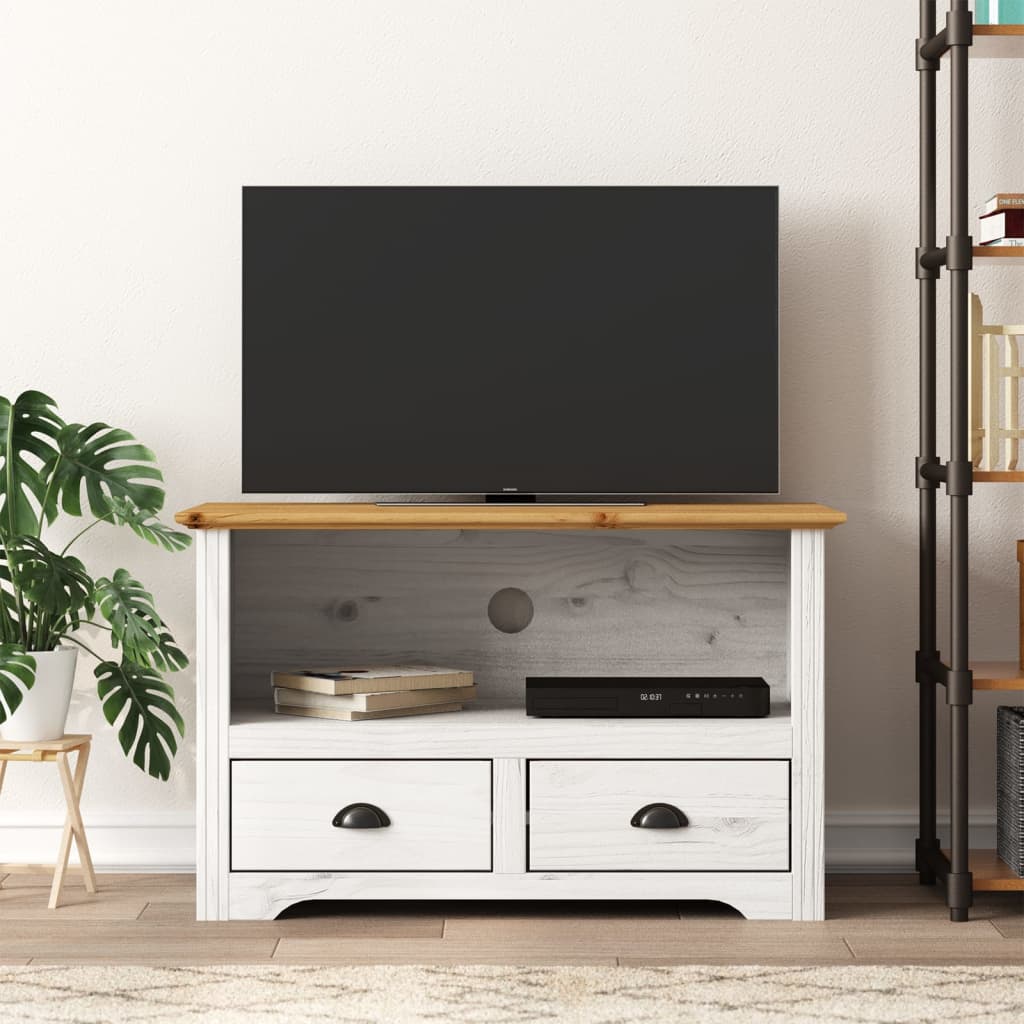 Comodă Tv Cu 2 Sertare „Bodo” 91,5X44,5X56 Cm Lemn De Pin