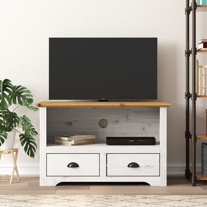 Comodă Tv Cu 2 Sertare „Bodo” 91,5X44,5X56 Cm Lemn De Pin