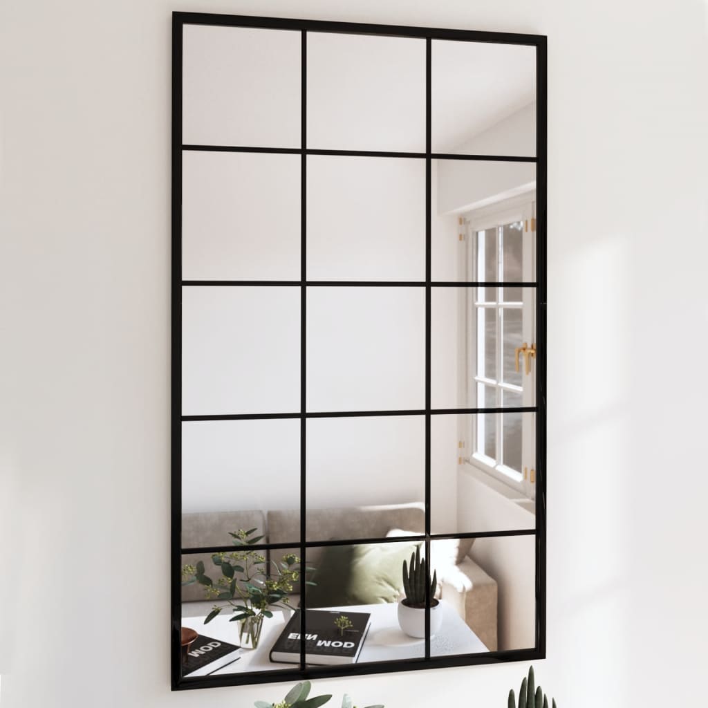 Oglinzi De Perete, 6 Buc., Negru, 100X60 Cm, Metal