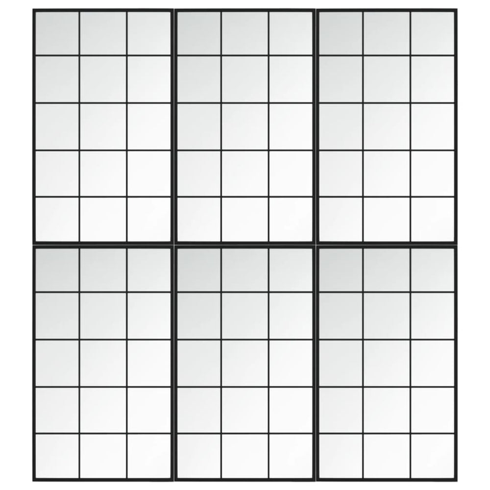 Oglinzi De Perete, 6 Buc., Negru, 100X60 Cm, Metal