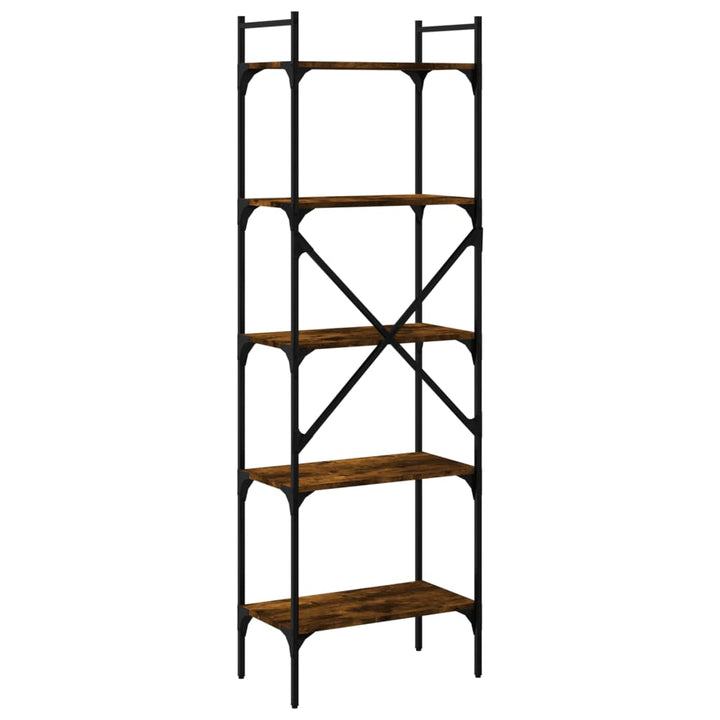 Bibliotecă Cu 5 Niveluri, Stejar Fumuriu, 56X31,5X, Lemn