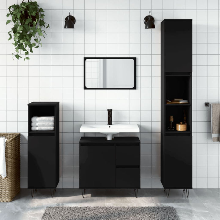 Set Mobilier De Baie, 3 Piese, , Lemn Compozit