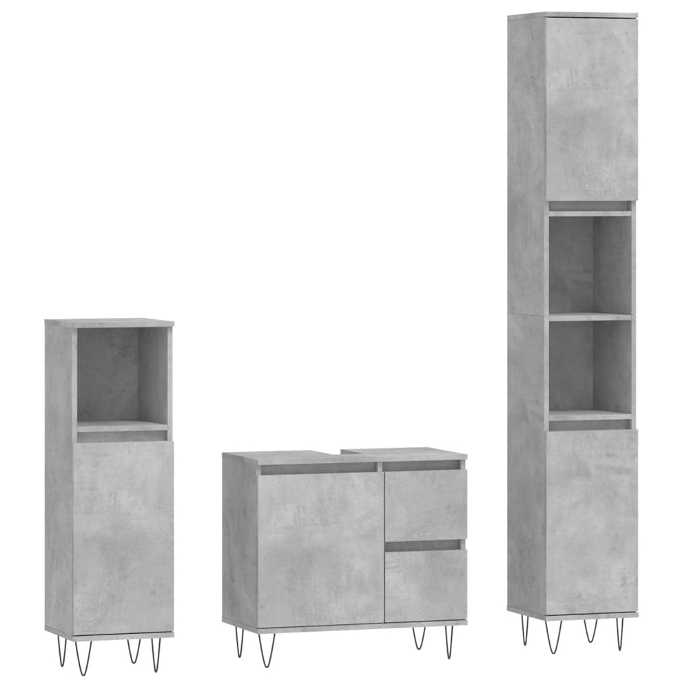 Set Mobilier De Baie, 3 Piese, , Lemn Compozit