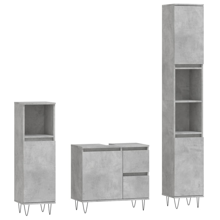 Set Mobilier De Baie, 3 Piese, , Lemn Compozit