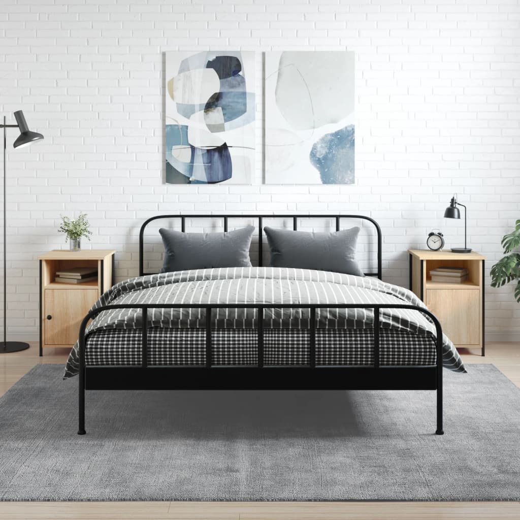 Noptiere, 2 Buc., Stejar Fumuriu, 40X42X60 Cm, Lemn Prelucrat