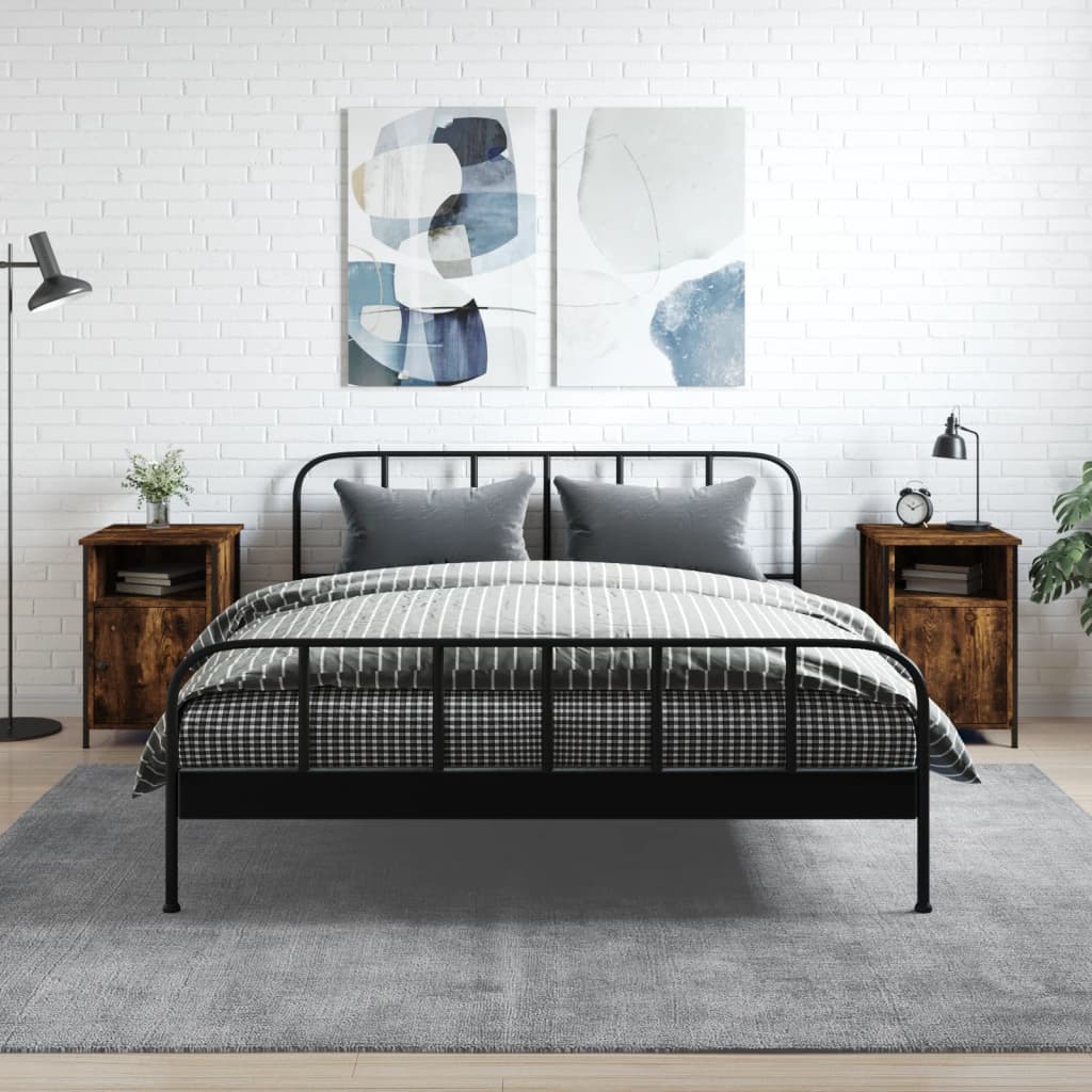 Noptiere, 2 Buc., Stejar Fumuriu, 40X42X60 Cm, Lemn Prelucrat