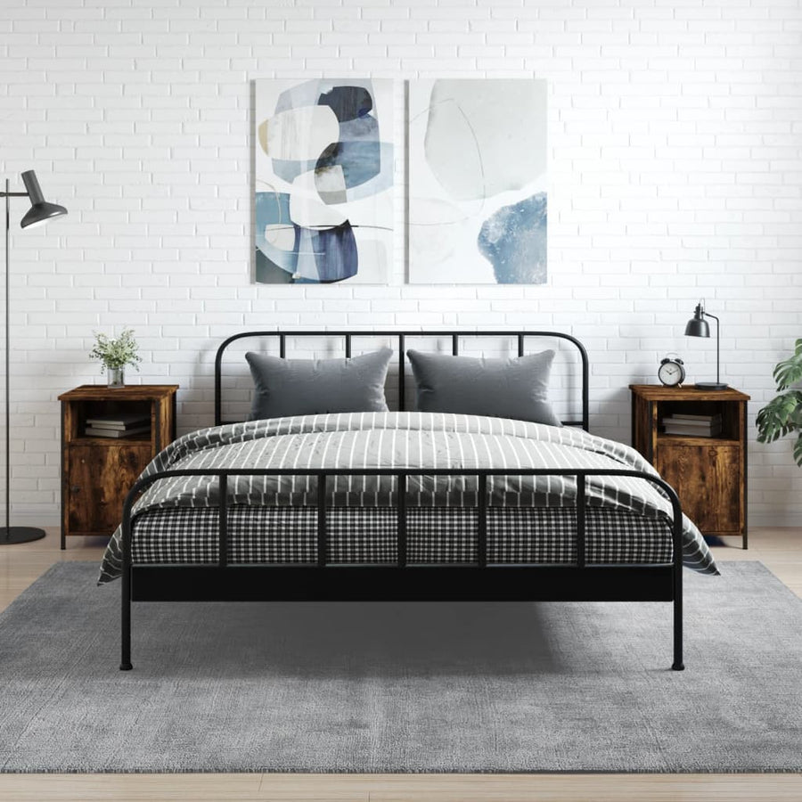 Noptiere, 2 Buc., Stejar Fumuriu, 40X42X60 Cm, Lemn Prelucrat