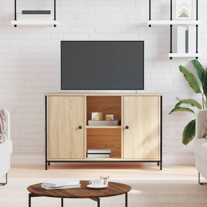 Comodă Tv, Stejar Fumuriu, 100X35X65 Cm, Lemn Compozit