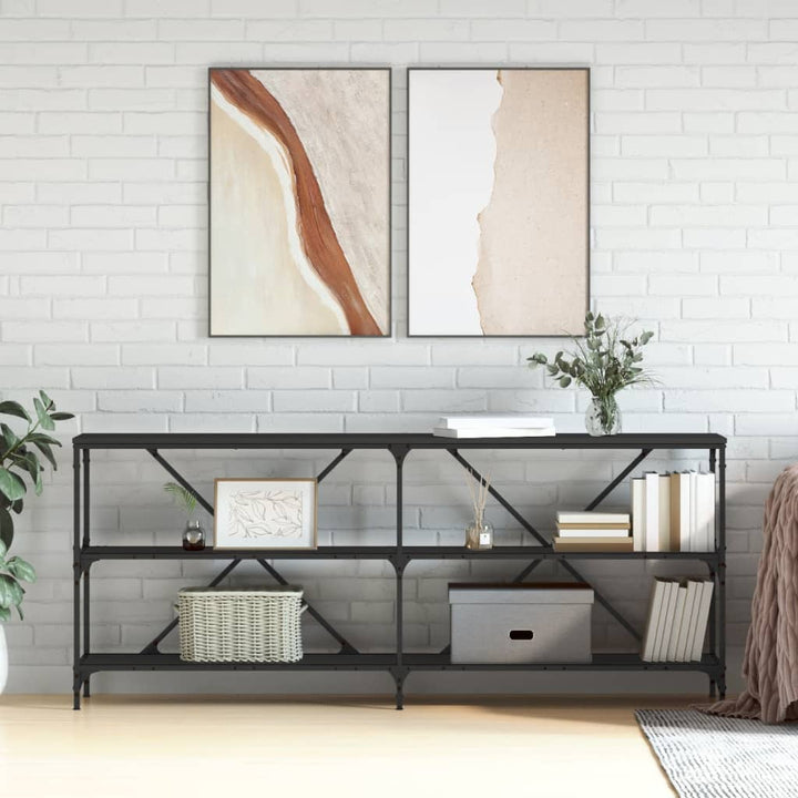 Masă Consolă 160X30X75 Cm Lemn Prelucrat Și Fier