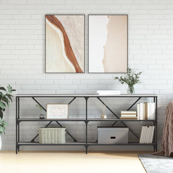 Masă Consolă 160X30X75 Cm Lemn Prelucrat Și Fier