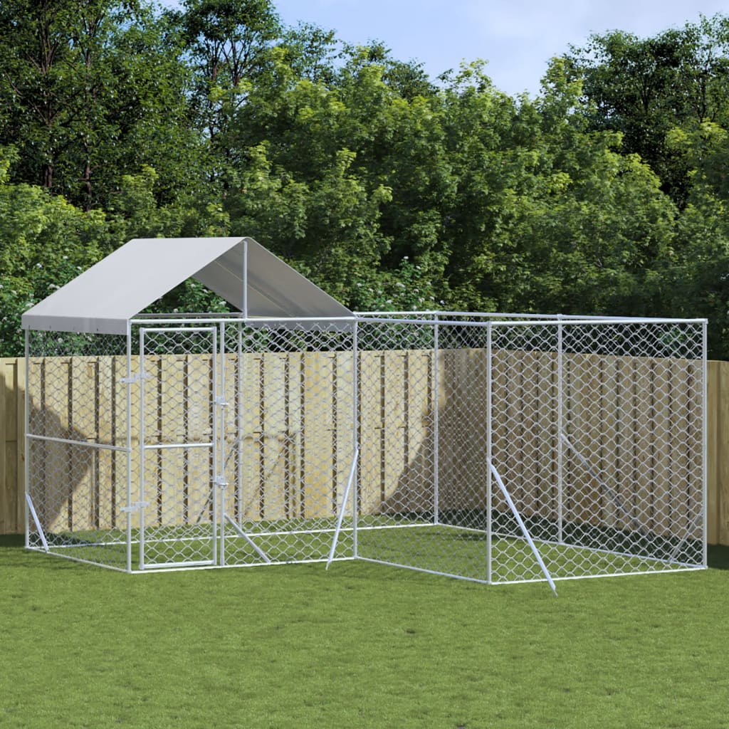 Padoc Exterior Cu Acoperiș Argintiu 10X8X2,5 M Oțel Galvanizat
