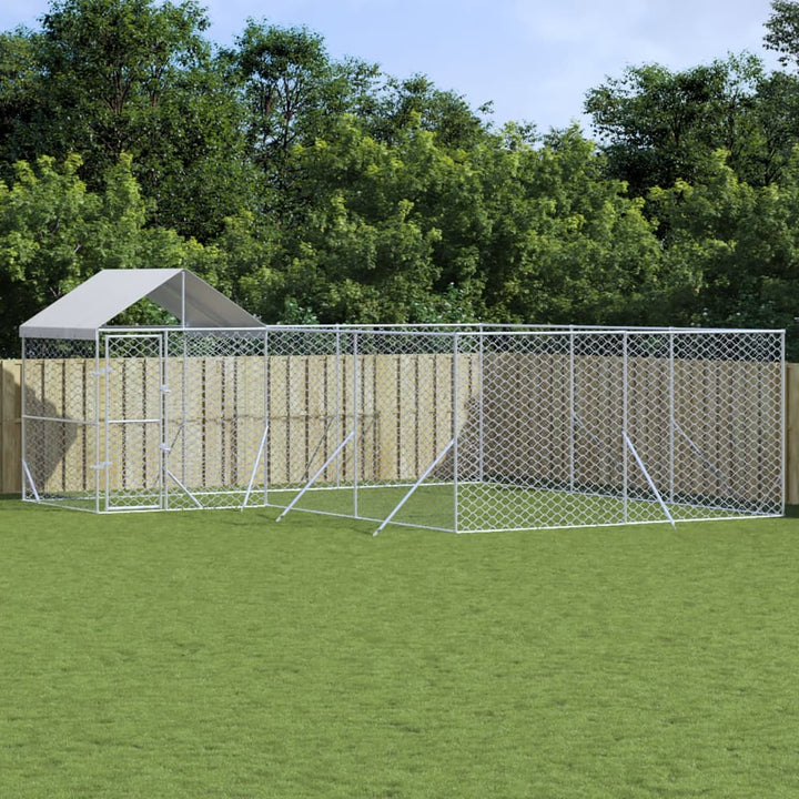 Padoc Exterior Cu Acoperiș Argintiu 10X8X2,5 M Oțel Galvanizat