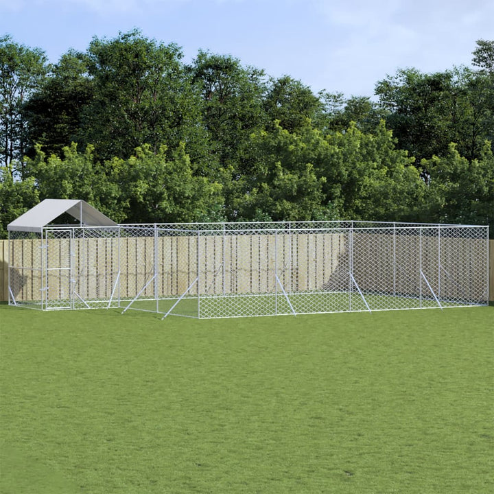 Padoc Exterior Cu Acoperiș Argintiu 10X8X2,5 M Oțel Galvanizat