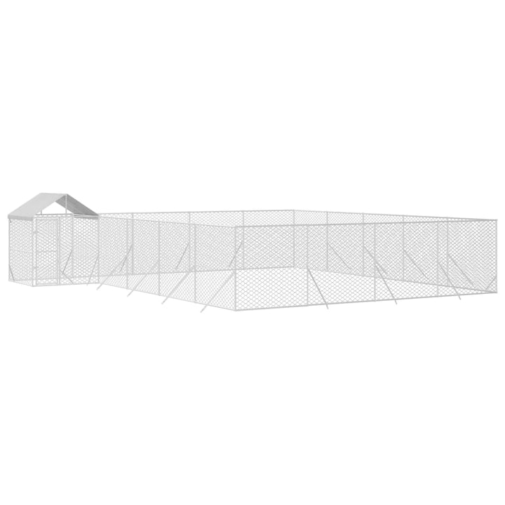 Padoc Exterior Cu Acoperiș Argintiu 10X8X2,5 M Oțel Galvanizat