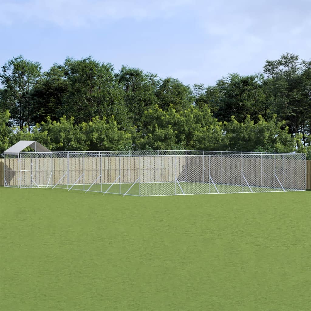 Padoc Exterior Cu Acoperiș Argintiu 10X8X2,5 M Oțel Galvanizat