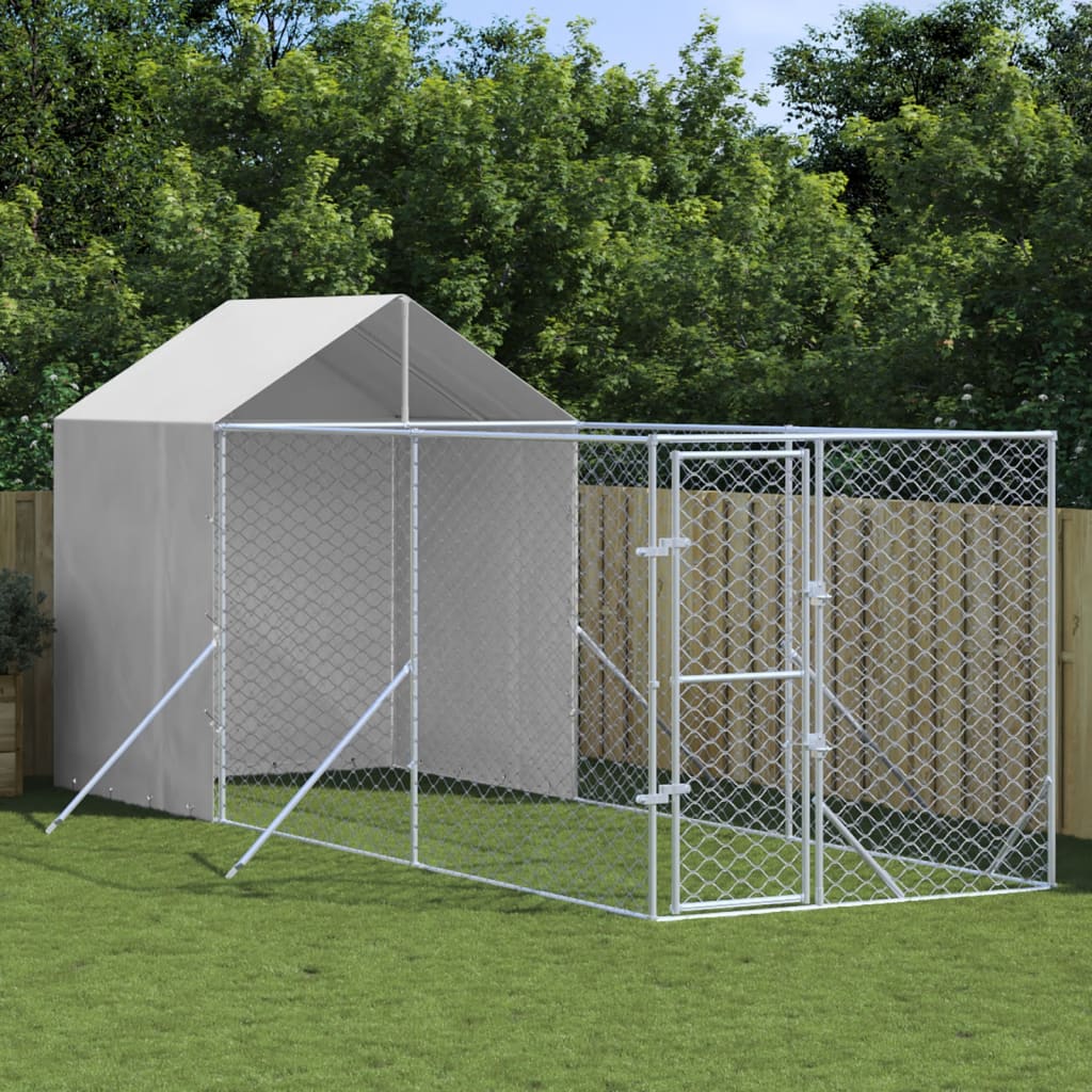 Padoc De Exterior Cu Acoperiș Argintiu 2X2X2,5M Oțel Galvanizat