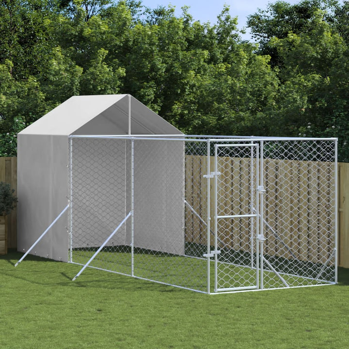 Padoc De Exterior Cu Acoperiș Argintiu 2X2X2,5M Oțel Galvanizat