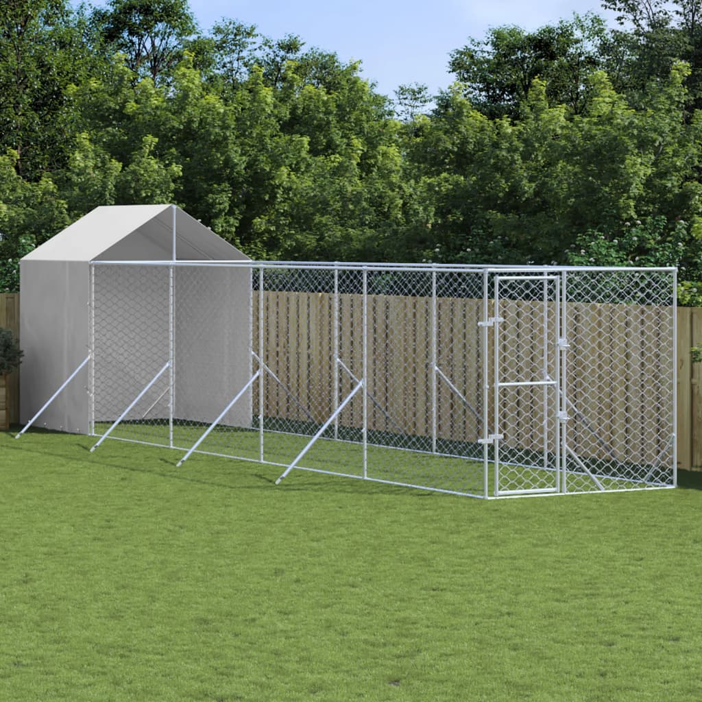 Padoc De Exterior Cu Acoperiș Argintiu 2X2X2,5M Oțel Galvanizat