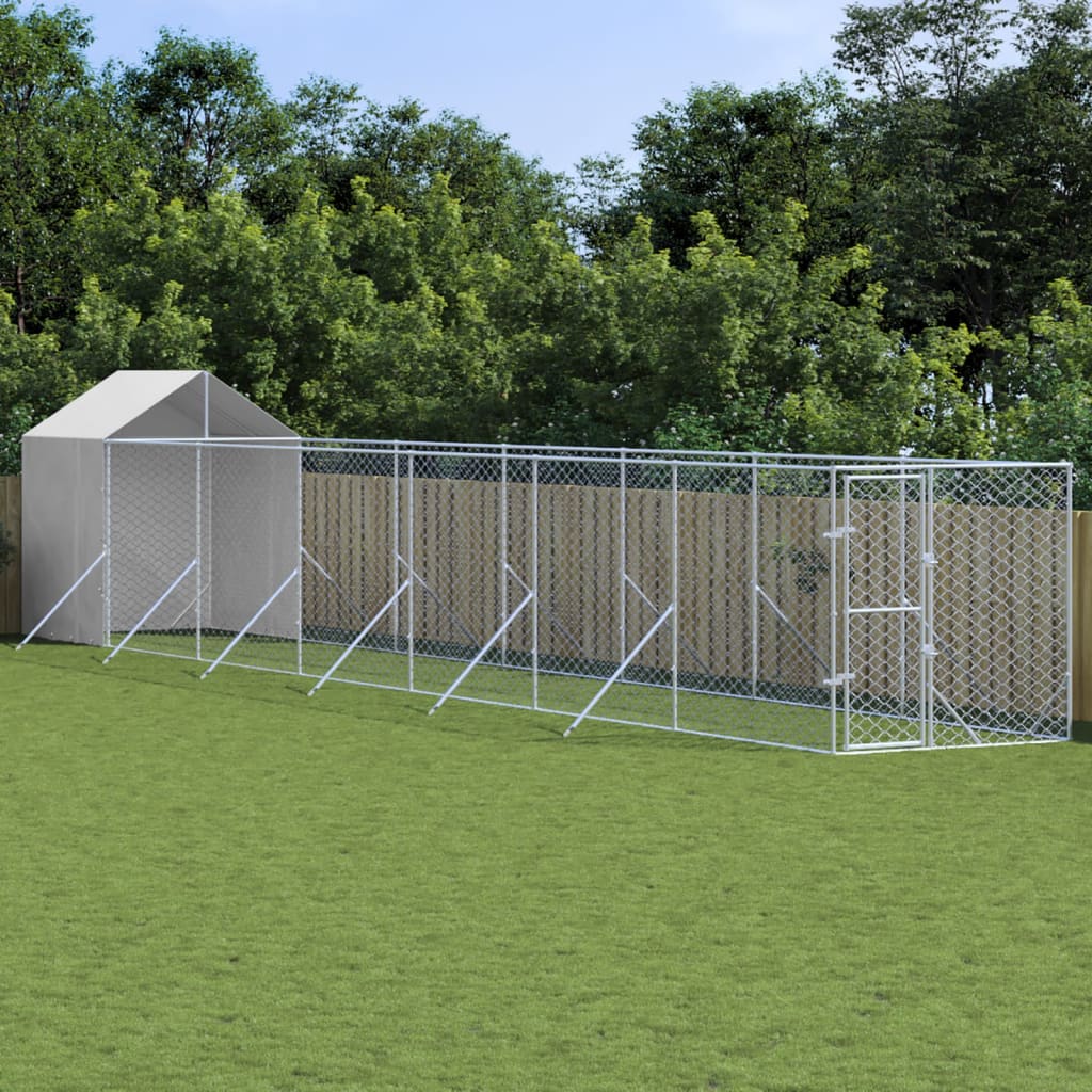 Padoc De Exterior Cu Acoperiș Argintiu 2X2X2,5M Oțel Galvanizat