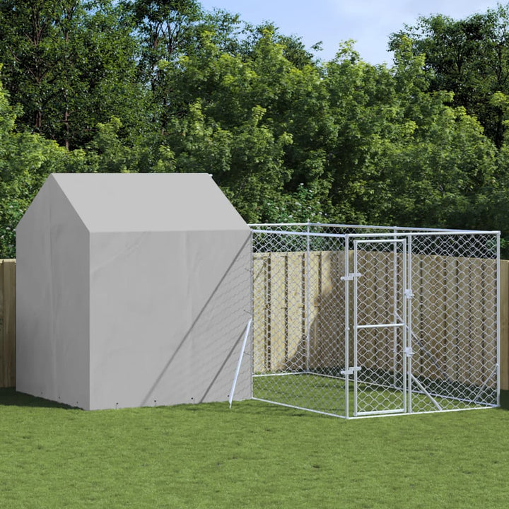 Padoc Exterior Cu Acoperiș Argintiu 12X12X2,5 M Oțel Galvanizat