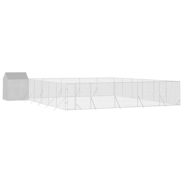 Padoc Exterior Cu Acoperiș Argintiu 12X12X2,5 M Oțel Galvanizat