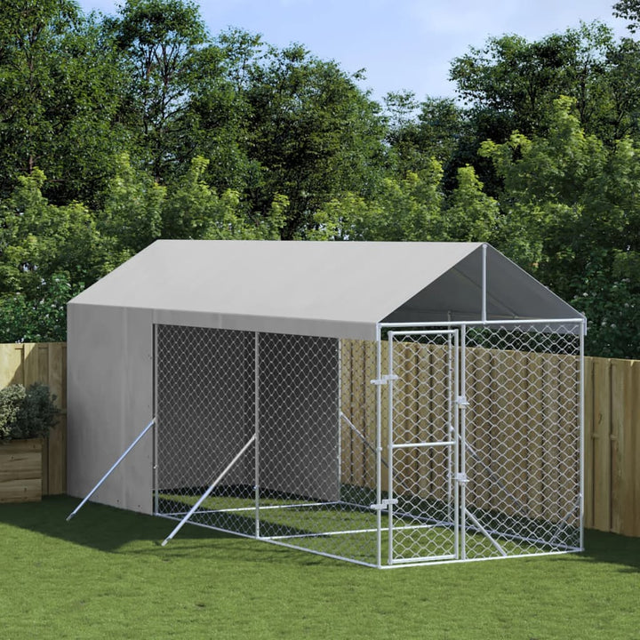 Padoc Exterior Cu Acoperiș Argintiu 2X10X2,5 M Oțel Galvanizat