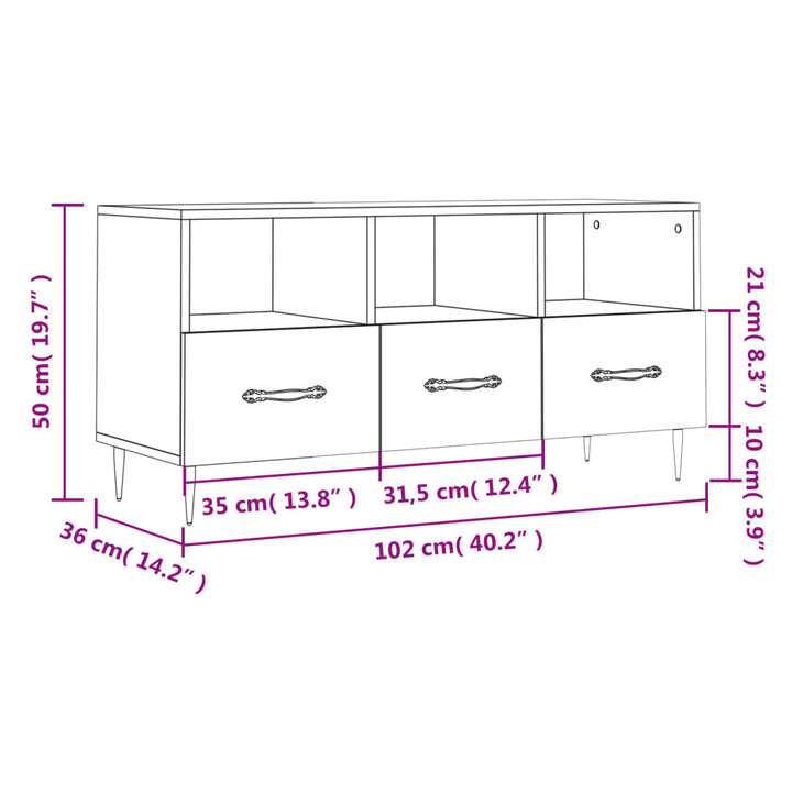 Dulap Tv , 102X36X50 Cm, Lemn Prelucrat