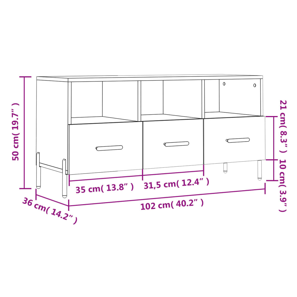 Dulap Tv , 102X36X50 Cm, Lemn Prelucrat