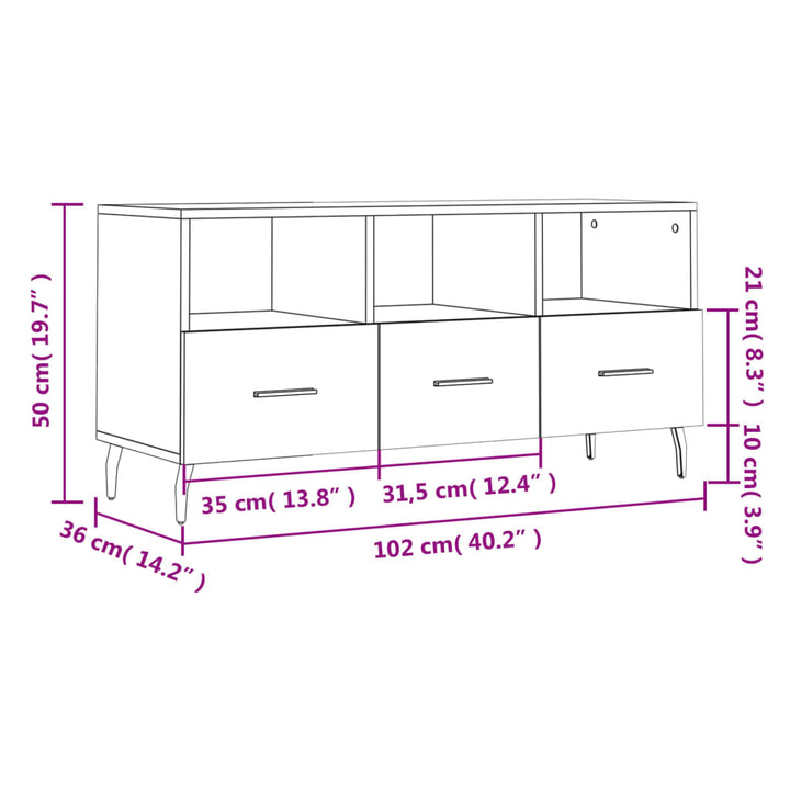 Dulap Tv , 102X36X50 Cm, Lemn Prelucrat