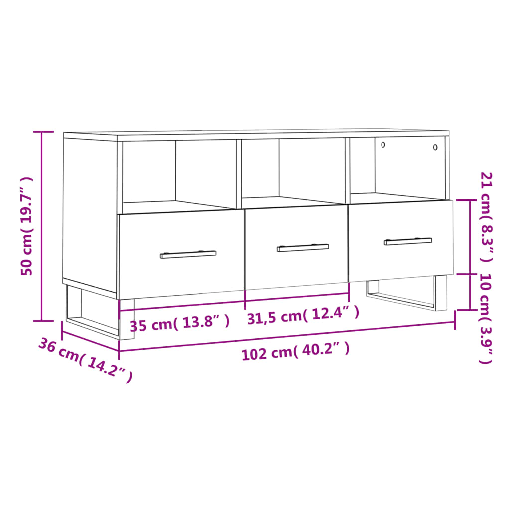 Dulap Tv, , 102X36X50 Cm, Lemn Prelucrat