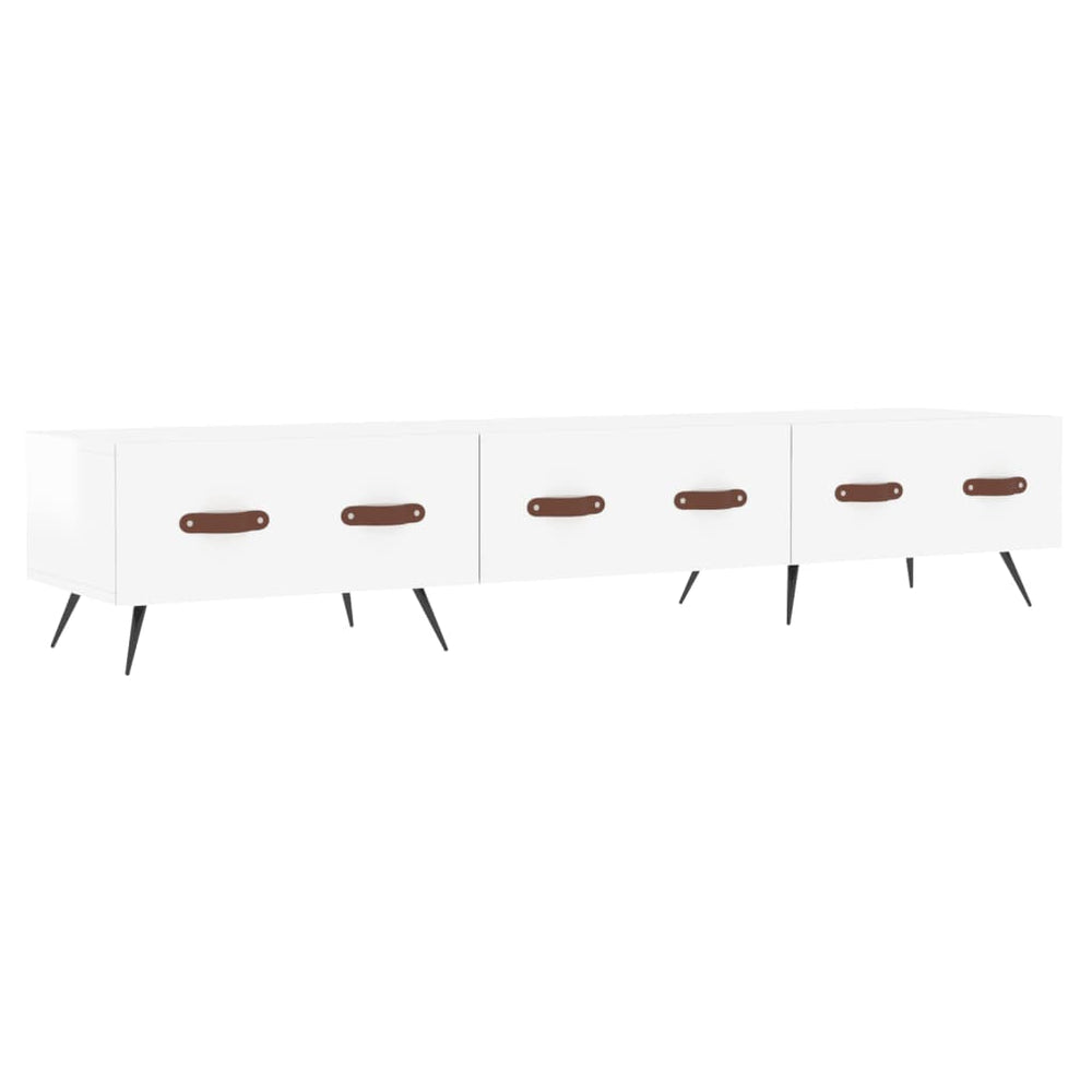 Comodă Tv, Alb Extralucios, 150X36X30 Cm, Lemn Prelucrat