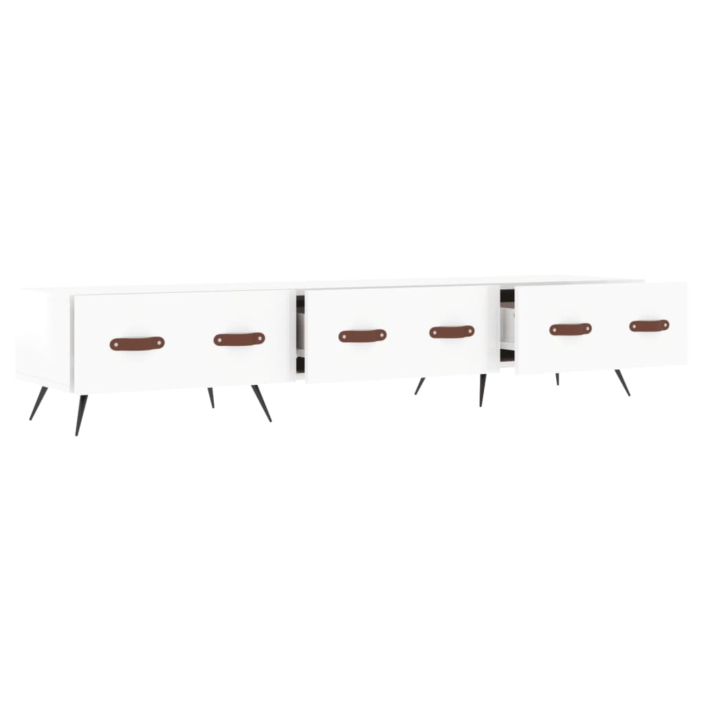 Comodă Tv, Alb Extralucios, 150X36X30 Cm, Lemn Prelucrat
