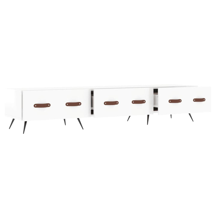 Comodă Tv, Alb Extralucios, 150X36X30 Cm, Lemn Prelucrat