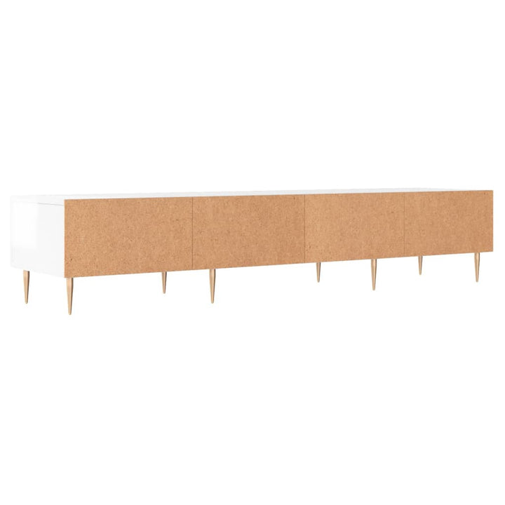 Comodă Tv, Alb Extralucios, 150X36X30 Cm, Lemn Prelucrat