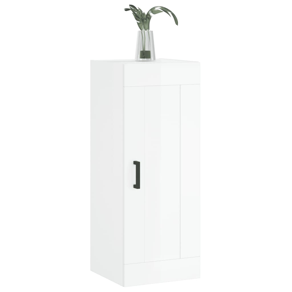 Dulap De Perete, Alb Extralucios, 34,5X34X90 Cm, Lemn Prelucrat