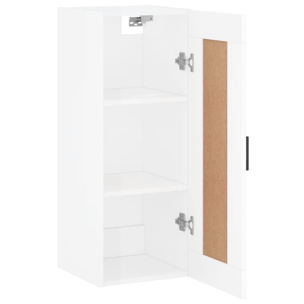 Dulap De Perete, Alb Extralucios, 34,5X34X90 Cm, Lemn Prelucrat