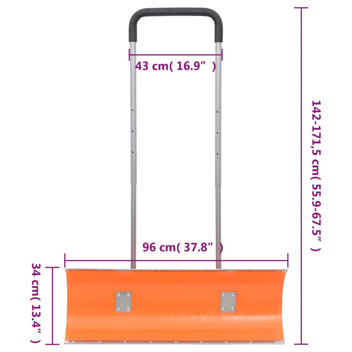 Lopată De Zăpadă Mâner Extensibil Portocaliu 96Cm Lamă Din Oțel